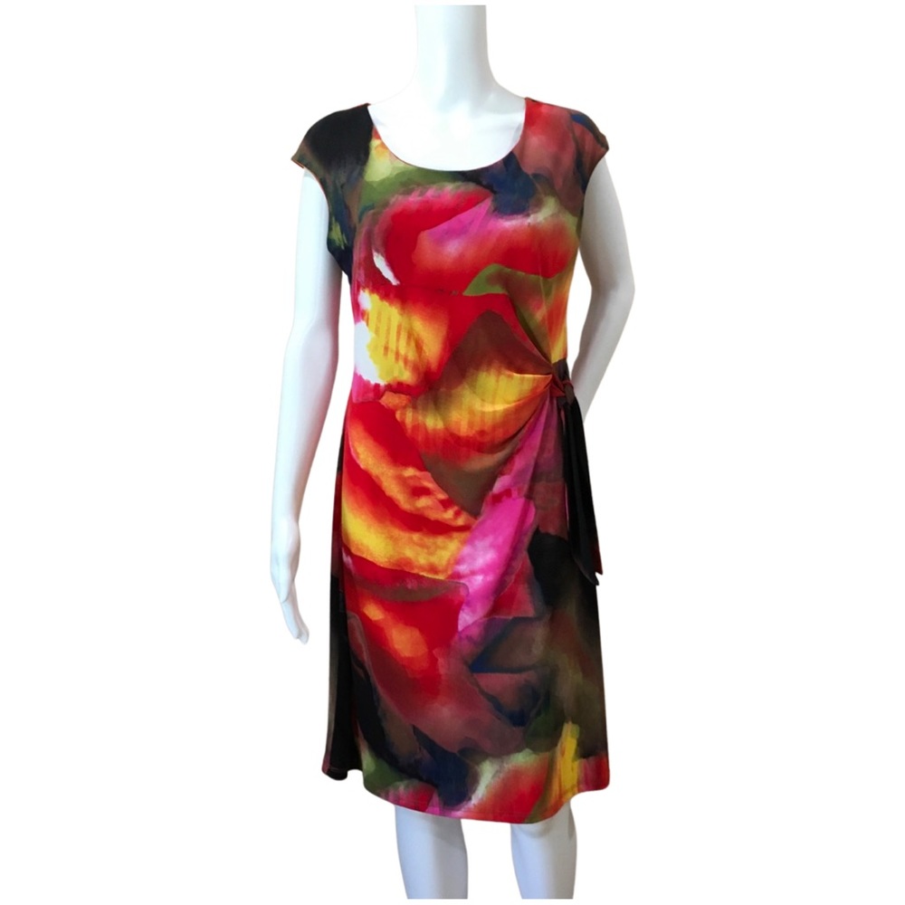 Clara Sun Woo Multicolor Abstract Print Mini Dress - Red, Yellow, Pink, Black